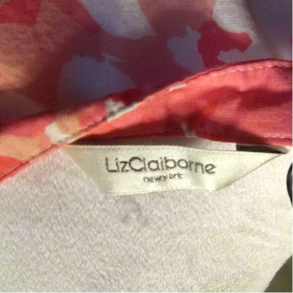 Liz Claiborne New York Pink Floral Round Neck 3/4 Sleeve Top XL - Picture 3 of 8